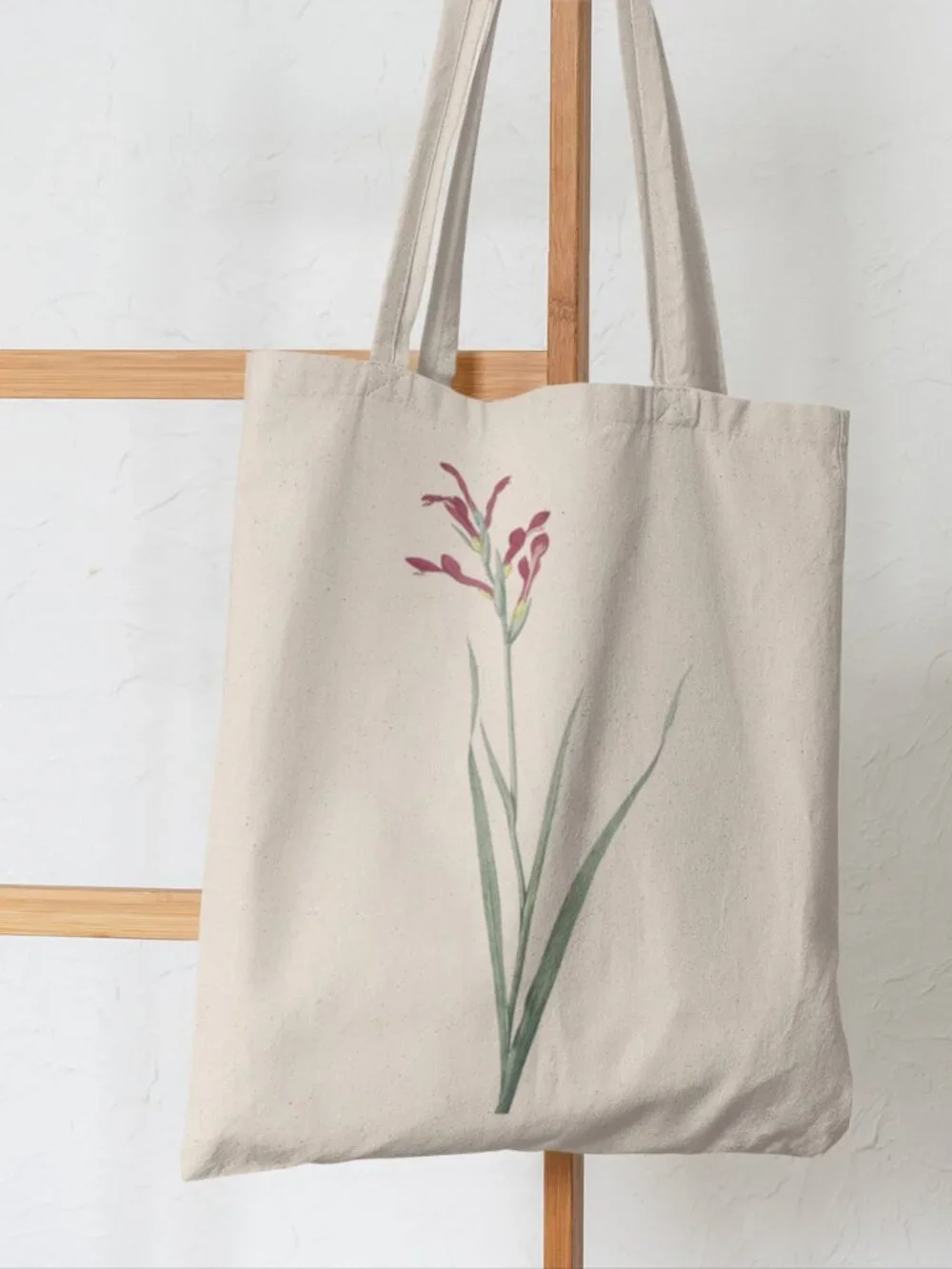 Yellow Sweet-Pea Orchid Vintage Floral Print Graphic Canvas Tote Bag